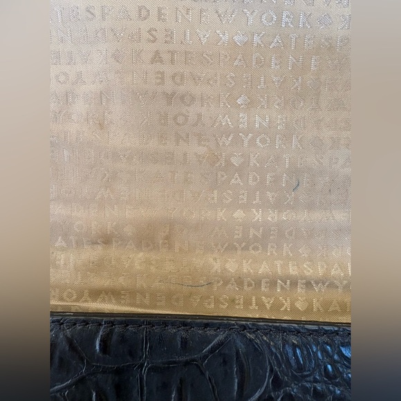 Kate Spade Black Croc Embossed Crossbody Bag Purse - Picture 4 of 11